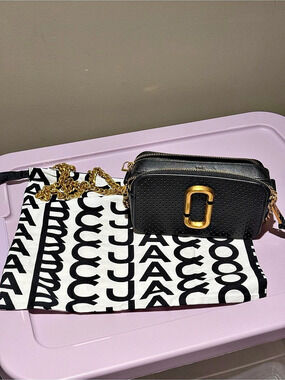 Marc Jacobs The Perforated Snapshot Camera Bag Black Crossbody Bag
